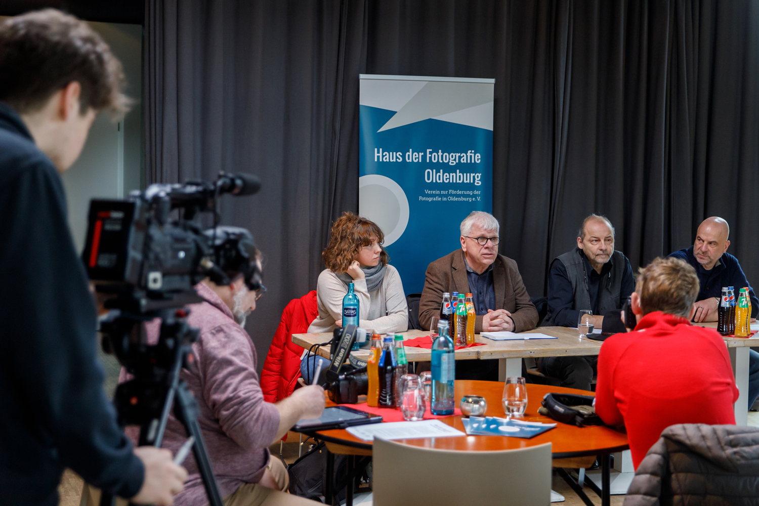 Pressekonferenz "Oldenburg fotografiert" (von links): Bonnie Bartusch, Claus Spitzer-Ewersmann, Sven Tiedemann und Sönke Manns